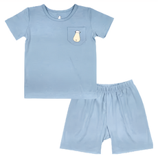 baa baa sheepz 抱抱羊 短袖糖果套裝 柔軟舒適 透氣環保 抗菌, 6~12個月, 海洋藍