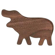 eguchitoys 木製手搖鈴 台灣製造 12x10x2公分, 河馬, 1個