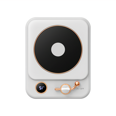 【ANTIAN】USB重力感應數顯恆溫杯墊 電熱暖杯墊 暖牛奶加熱墊 辦公室杯墊 交換禮物 白色, 1入, K22