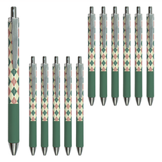 PENROTE 筆樂 雙珠中性筆 E97 藍墨 0.5mm, F款 格紋, 12支