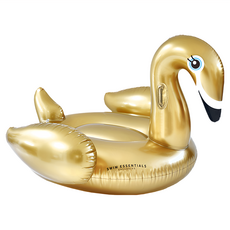 SWIM ESSENTIALS 充氣漂浮坐騎泳圈, 香檳金天鵝, 1個