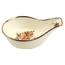 P.G.S 陶瓷湯勺碗 13.5x9x3.8 公分 女皇玫瑰, 1個