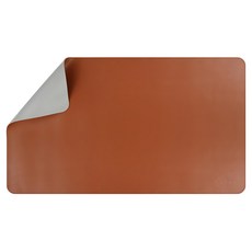 aibo 雙色皮革大尺寸滑鼠墊桌墊XL 70x40x0.17cm MA-48, 棕色 + 灰色, 1個