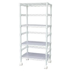 Steel Tycoon 鋼鐵力士 護盾四層置物架 附PP + ㄇ框 + 滑輪, 白色, 4層