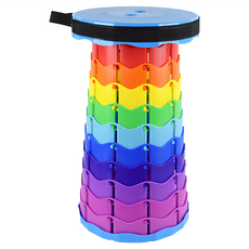 葉子小舖 旋轉摺疊收納凳, 淺藍色, 1個