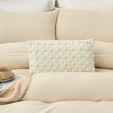 NATURALLY JOJO 50%素色抗菌天絲床包四件組, 床包 + 兩用被套 + 枕套, 加大, 燕麥奶