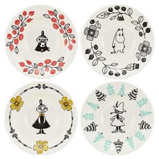 yamaka 山加商店 陶瓷盤組 4入 16 x 5.5cm, MOOMIN 白色, 1組