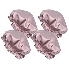 BIOAM 佰歐安 天然蠶絲大尺寸舒眠護髮帽 - 防靜電 秀髮柔順不毛躁 彈性鬆緊帶, 50g, 4個