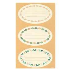 日本 MIDORI PCM留言小貼, 綠葉橢圓, 12入, 1本