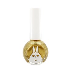 recipebox 韓兔可撕式水性兒童指甲油 10ml 安全無毒 輕鬆卸甲, 1件, 珠光金鑽