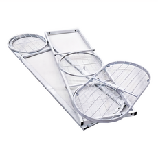 品屋 鐵藝多層園藝花架圓款 5盆 陽台花架 收納花架, 白色, 4層