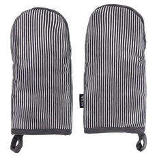 HOLA 和樂家居 簡約條紋隔熱手套 25 x 13 x 1cm 90g, 瑪瑙黑, 1雙