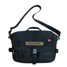 Matchwood Army郵差包, 5.9L容量, 560D防水尼龍, 34 x 25 x 7cm, 黑色款
