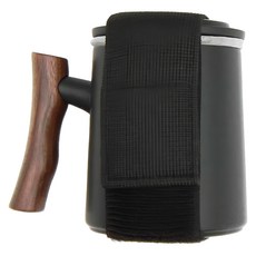 倉木 茶水分離杯 簡裝組 陶瓷茶杯 帶木柄, 黑色, 1個