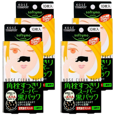 KOSE 高絲 softymo 絲芙蒂 女用粉剌清潔貼布 Set 角栓清潔鼻貼 含植物性保濕成份 及皮脂吸附, 10枚, 4盒