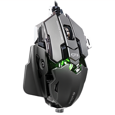 aibo USB 變形機械電競遊戲鼠 原廠保固, LY-ENMS-AMG500, 鐵灰色