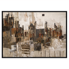 菠蘿選畫所 抽象畫 虛實II掛畫 APAP4642B 黑框 59.4 x 42cm，簡約時尚，提升居家空間質感