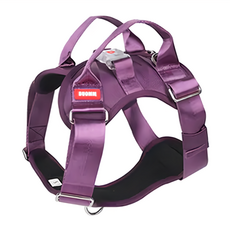Duomm LED炫光背心式寵物減壓防暴衝胸背帶超耐磨狗項圈牽引繩背帶 大狗胸背帶, M, 紫色, 1個