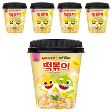 TAEKYUNG 泰耕 Baby Shark 炒年糕杯 白醬味 方便即食 可愛造型 不含辣味, 5個, 111g