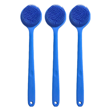 FIFIOO 杏屋家居 矽膠洗澡洗背刷 輕量款, 天藍色, 1支, 3支