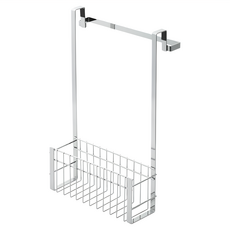 YOSHIKAWA 吉川 Hi!系列 不鏽鋼毛巾掛籃 26 x 13.5 x 39.5cm 櫥櫃門掛式收納, 銀色, 1個