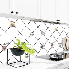 費歐家 防油貼 簡約小調 300 x 60cm 廚房防油汙貼紙 壁貼, 1張