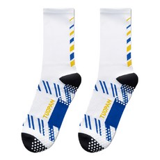 OTOBAI 歐都麥 防滑機能中筒騎行襪, 藍白, 1雙