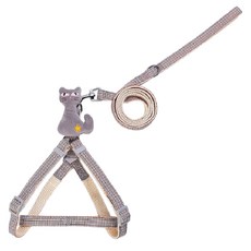 可愛小貓防掙脫牽引繩, 灰格紋, 1個