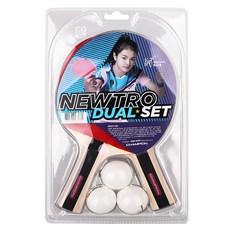 韓國 CHAMPION NEWTRO DUAL 桌球拍 2個 + 桌球 3個, 1組