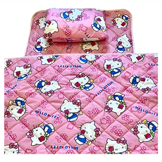 Hello Kitty 凱蒂貓 幼兒園透氣網3件組, 鬱金香 Hello Kitty, 童枕 33x45cm±3 睡墊 75x145cm±3 涼被 110x150cm±3