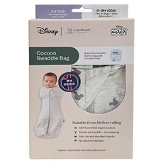 ergoPouch 二合一舒眠包巾 (0-3M) 0.2T薄款 有機棉, 米奇