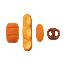 Mother Garden 麵包店手作微型屋 4入 樹脂材質 尺寸2cm, B款麵包 褐色 + 棕色, 1組