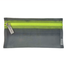 KOKUYO 國譽 slish 網眼筆袋, 開縫式+拉鍊式雙口袋設計, 銀灰色, 1個