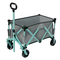 多用途戶外置物聚攏型手拉推車, 鋼材質, PVC樹脂輪胎, 展開尺寸40x73x80.5cm, 灰色, 1個
