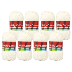 brandyarn Milky Cotton Red系列 棉混紡針織線, 香草色 50公克 2捲, 8捲