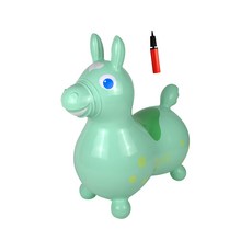 Rody 跳跳馬，意大利經典玩具，PVC塑膠 (聚氯乙烯, 不含Phthalate可塑劑)，適合3歲以上兒童, 粉綠色, 1個