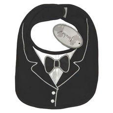 Frenchie mini couture 經典燕尾服圍兜 - 黑領結, 黑領結 黑色, 1件