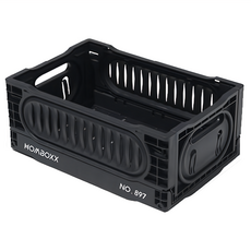 FAD 瓦特工業風收納盒, 可折疊設計, 堆疊收納, 炭黑, 1層, 1個