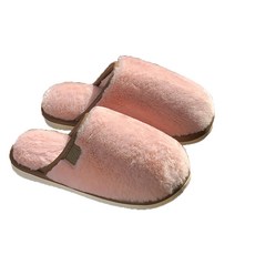 AHOYE 舒適厚底防滑加絨保暖拖鞋/居家室內毛毛拖鞋, 270mm, 胭脂粉