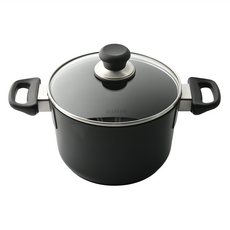 SCANPAN CLASSIC 電磁爐不可用 雙耳不沾湯鍋 含蓋 3250ml, 20cm, 黑色, 1組