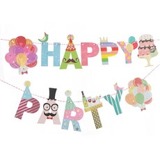 HAPPY PARTY 拉旗 派對彩旗, 胡子先生, 1個