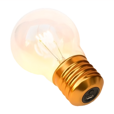 suck UK Cordless Lightbulb 充電式LED霓虹造型燈泡 便攜檯燈 床頭燈, 黃光, 1個