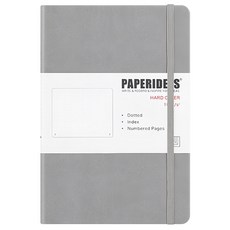 PAPERIDEAS A5 硬皮點陣筆記本 188頁 100g/s 無酸紙, 槍灰色, 1本