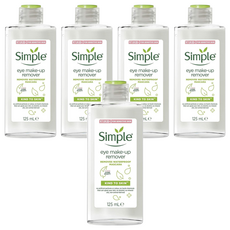 Simple 清妍 雙效輕柔眼部卸妝液, 125mL, 卸除防水睫毛膏, 敏感肌適用, 5瓶