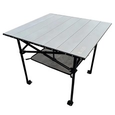JIA GUANN 鋁合金折疊收納桌 AL2 小方形款 一體成形鋁合金桌面 5段高度調整 平均承重達80kg 附收納袋, 銀河鈦