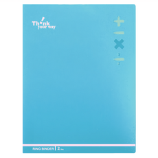 DaTaBanK 三田文具 加減乘除 2孔資料夾 A4 PP材質可回收 耐用 環保 附斜口袋, 藍色, 1組