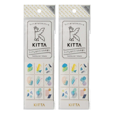 KING JIM 隨身攜帶和紙膠帶 郵票貼紙 KITP006 四張, 幾何, 2個