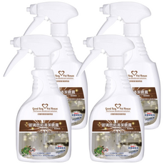GBPH好寶貝 玻璃皂垢清潔噴霧 檀香鮑勃, 99.9%抗菌, 法國天然植物萃取精油, 適用於浴室玻璃/浴缸/水龍頭, 500ml, 4瓶