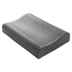 LoveCity 寢城之戀 石墨烯黑科技 泰國100%天然乳膠 防蹣抗菌 人體工學乳膠枕, 黑色, 1個