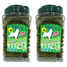 Boneplus 超效螺旋六星潔牙棒桶裝-M, 3.3 英寸, 1kg, 2罐, 天然草本